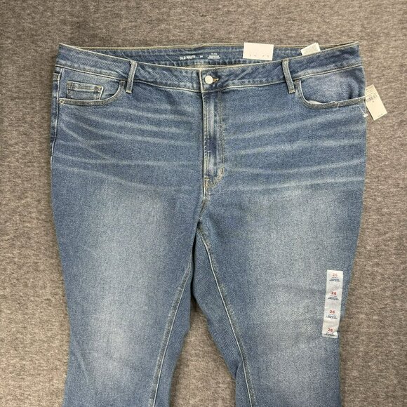 Old Navy Womens Mid-Rise Skinny‎ Jeans Size 26 Light Blue Faded Plus size New - Picture 3 of 9